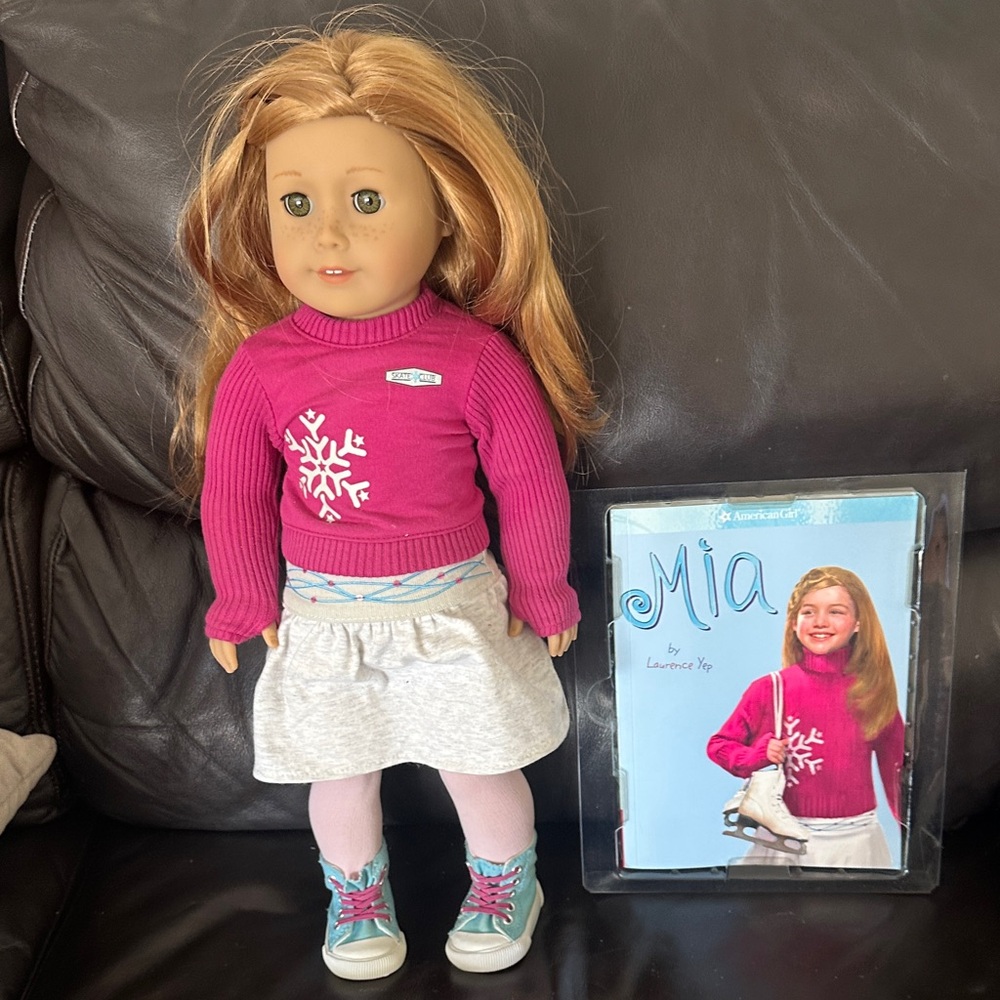 American Girl MIA Doll in Pink Sweater with Book - Picture 3 of 4